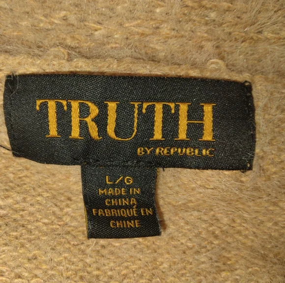 Truth By Republic Fuzzy Button Up Textured Knit Cardigan Sweater Size L - Picture 7 of 10